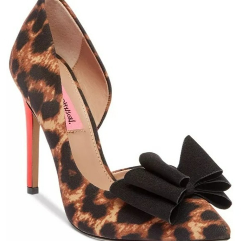 Betsy Johnson Prince-P Leopard Heels -7 - Picture 1 of 8